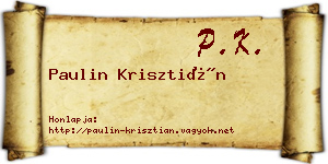 Paulin Krisztián névjegykártya